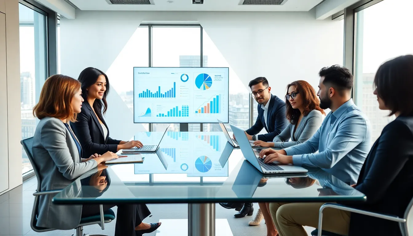 diverse team brainstorming in a modern tech office